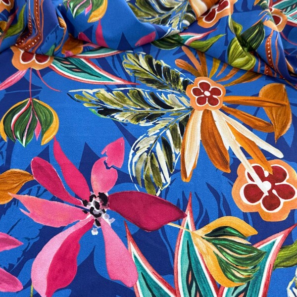 Fluity de Poliamida Azul Floral Estampada 